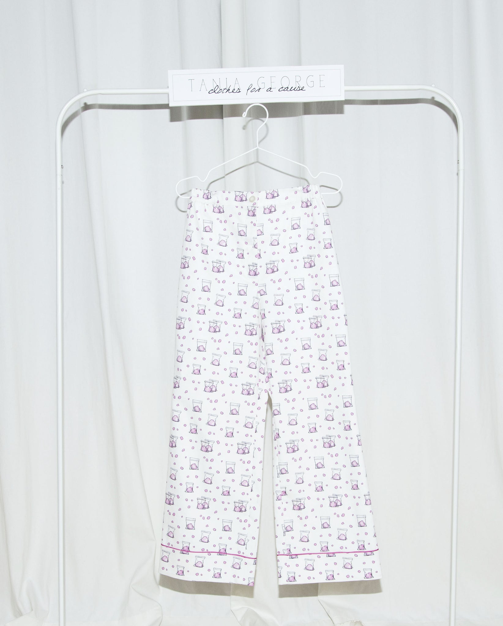 Pajama Inspired Printed Pants - Cotton Candy