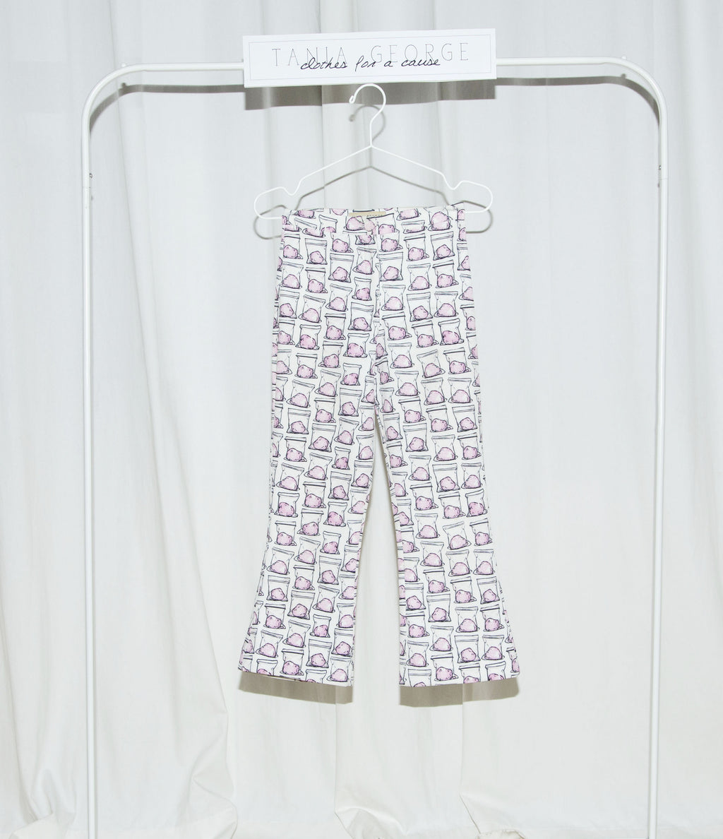 Flare Printed Pants - Cotton Candy Cropped