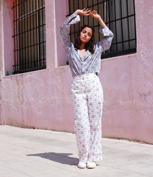 Pajama Inspired Printed Pants - Cotton Candy